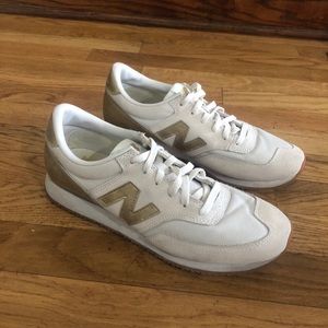 Classic New Balance Women’s Gold & White Sneakers